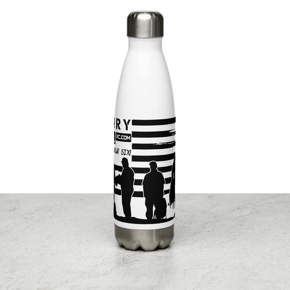 Black & White Silhouette Stainless Steel Water Bottle